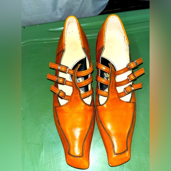 Ken Rice Vintage Triple T Buckled Loafer with Wooden Heel 🌵9 - Picture 1 of 12